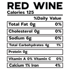 Red Wine Nutrition Facts SVG