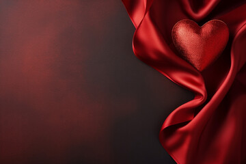 red satin background with hearts,Generated By Ai