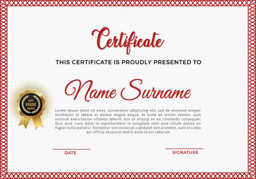 Modern Certificate template design. Clean modern certificate, Diploma Certificate vector template, achievement certificate with badge.