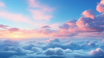 Dreamy Horizon: Scenic Pastel Theme in the Beautiful Sky