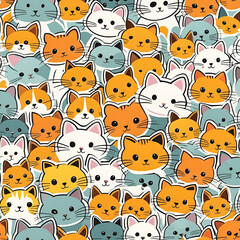 seamless pattern with funny animals