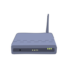 network dsl modem cartoon. internet technology, router communication, wireless web network dsl modem sign. isolated symbol vector illustration