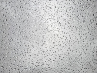 Perfect Rain Drops on Glass Sunroof Raining Weather Storm Flood Water Grey Sky Background