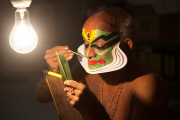 Senior kathakali artist rare shots