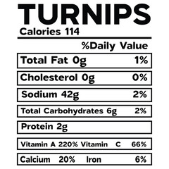 Turnips Nutrition Facts SVG