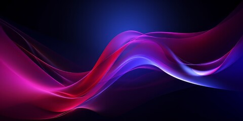 Curvy Neon Lines Abstract Shaze Glowing in Ultraviolet black red blue background texture