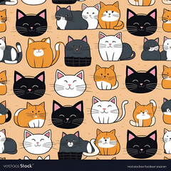 seamless pattern with cats