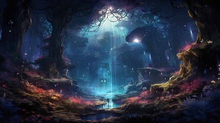 journey through a metaverse, digital art illustration, Generative AI