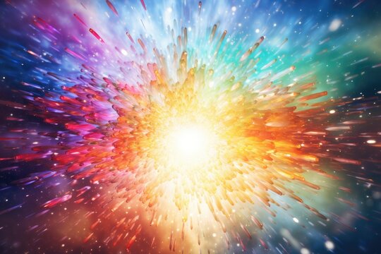 An image of a colorful explosion of light. Generative AI.