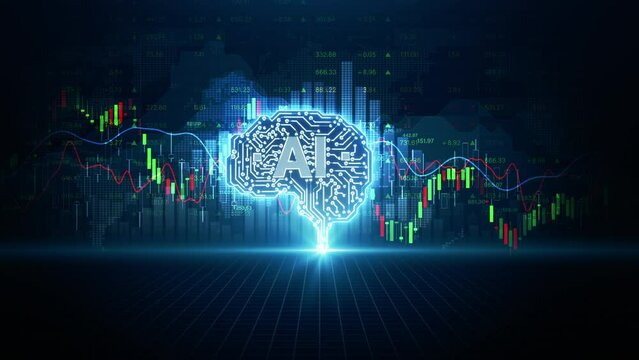 AI automatically trading bot, Software that analyzes market data and executes trades automatically, Using artificial intelligence algorithms, Trading and business investment concept