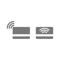 Contactless credit and debit card icon set. Nfc, Rfid and wireless cards icons.