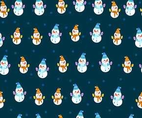 겨울 눈사람 패턴