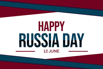 Fototapeta premium Happy Russia day background with traditional border design and typography in the center. Russia day wallpaper