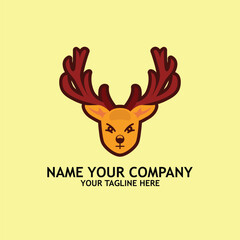 christmas reindeer vector illustration logo design
