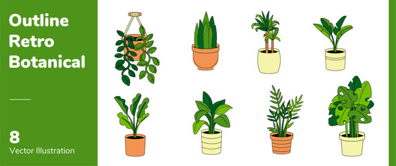 Outline Retro Botanical Merch
