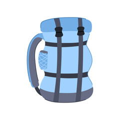 man hiking backpack cartoon. active sport, hike mountain, people outdoor man hiking backpack sign. isolated symbol vector illustration