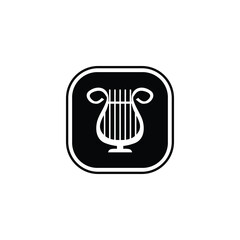 Harp button icon design vector