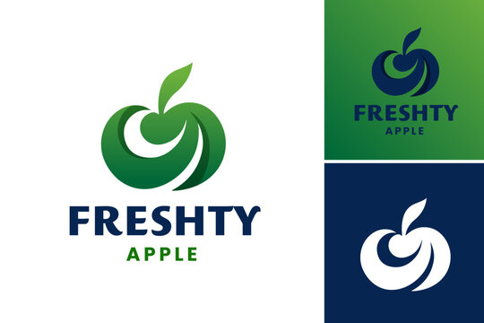 Freshly Apple Logo Design signifies a modern and vibrant logo incorporating an apple, perfect for health, wellness, food, and beverage businesses seeking a youthful and dynamic brand identity.