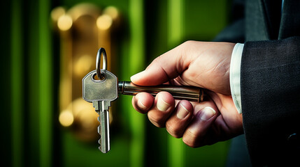 hand with key HD 8K wallpaper Stock Photographic Image 