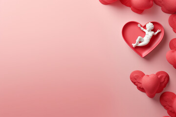 hearts on a pink background for valentine,Generated By Ai