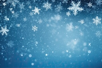 Fototapeta premium Winter christmas background with snow and snowflake, Generative AI