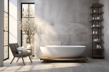 modern black bathroom with luxury tile decor