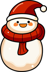 Cute Christmas snowman clipart,PNG file no background