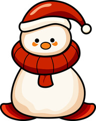 Cute Christmas snowman clipart,PNG file no background