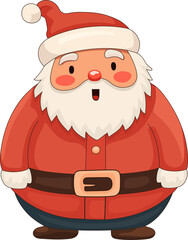Cute Santa Claus cartoon character flat design clipart, PNG file no background