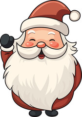Cute Santa Claus cartoon character flat design clip art, PNG file no background