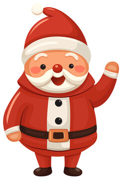 recommend clip art: Cute Santa Claus cartoon character flat design clipart, PNG file no background