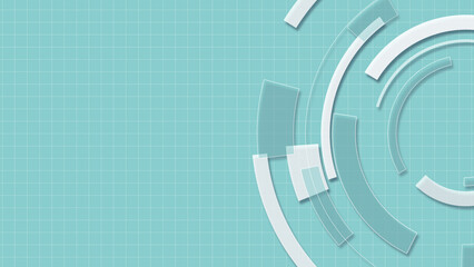 Obraz premium グリッドと回転するサークル 色背景 