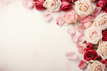 roses background for Valentine day,Generated By Ai 