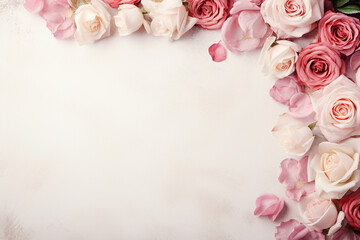 roses on a white background for Valentine day,Generated By Ai 