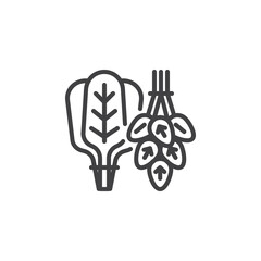 Culinary herbs line icon