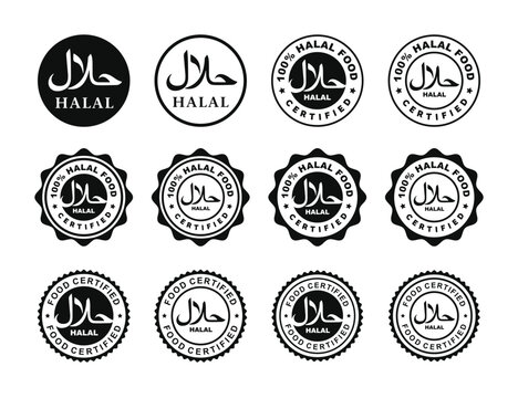 Halal logo set vector illustration