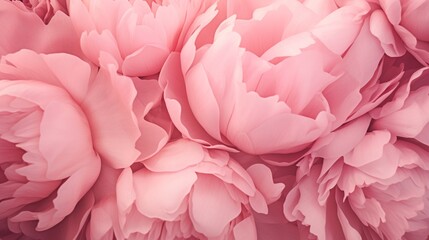 A macro shot of pink peony petals, showcasing their intricate patterns and inviting you to use them as a visually appealing background. - obrazy, fototapety, plakaty