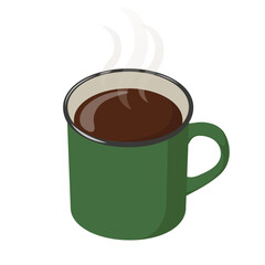 カップに入ったホットコーヒーのベクターイラスト