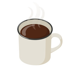 カップに入ったホットコーヒーのベクターイラスト