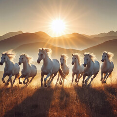 7 running horses © Prashant