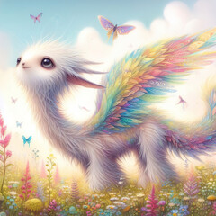 Obraz premium Dreamy Animal with wings