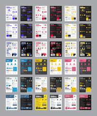 Mega Bundle of DIN A3 Brand Guidelines Poster Layout Set, Brand Manual Templates, Simple style and modern layout Brand Identity, Brand Guidelines - obrazy, fototapety, plakaty