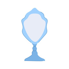 Obraz premium space table mirror cartoon. home room, interior make, modern frame space table mirror sign. isolated symbol vector illustration