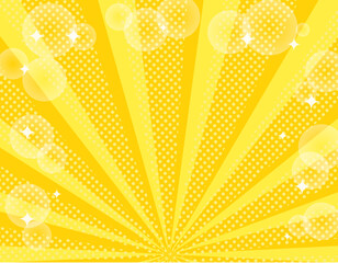 下から伸びる玉ボケのある集中線/黄