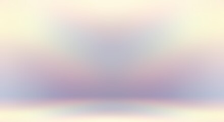 Pastel iridescent empty room 3d background. Light subtle holographic banner. Defocused surface of wall and floor.