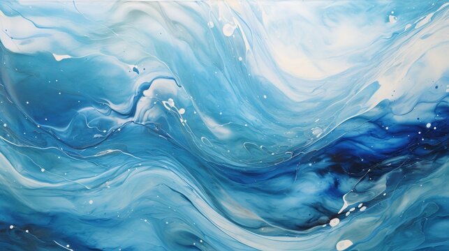 An abstract design of blue and silver swirls, giving the impression of a gentle metallic flow.