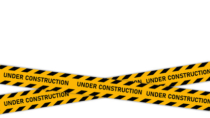 under construction tape warning banner image with transparent background, Under construction sign...