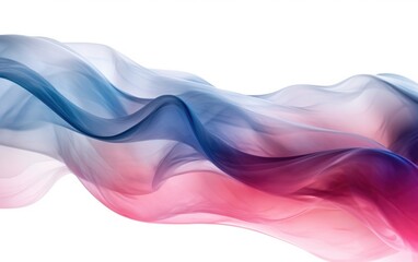 Abstract Pink and Blue Smoke Waves on White Background