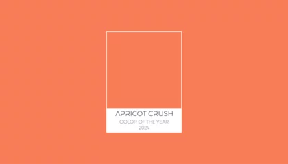 Deurstickers Trendy color of the year 2024, apricot crush color scheme palette design. © One Artist