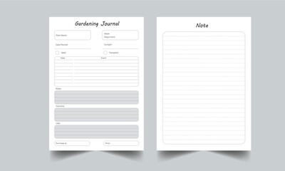 Editable Garden Planner KDP Interior Printable Template Design.